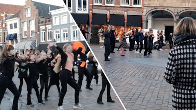 Swingende taferelen in Zierikzee; flashmob op het Havenplein