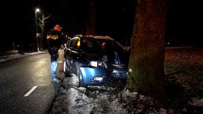 Auto botst op boom in Dongen, bestuurder aangehouden