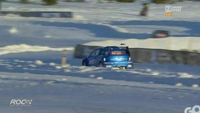 Coulthard belandt in de ijsmuur bij The Race of Champions