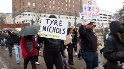Amerikanen in Memphis demonstreren tegen politiegeweld