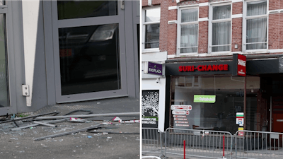 Schade bij Amsterdamse geldwisselkantoren door explosies