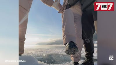 Grosse frayeur pour un groupe d'amis sur un lac gelé