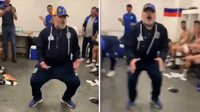 Maradona steelt show met dansmoves