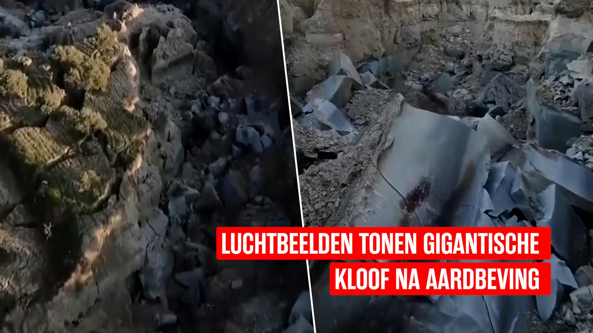 Luchtbeelden Tonen Gigantische Kloof Na Aardbeving