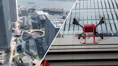 Brandweer test speciale drone voor flatbranden in Shanghai