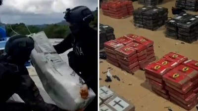 Colombiaanse marine deelt beelden van grote drugsvangst