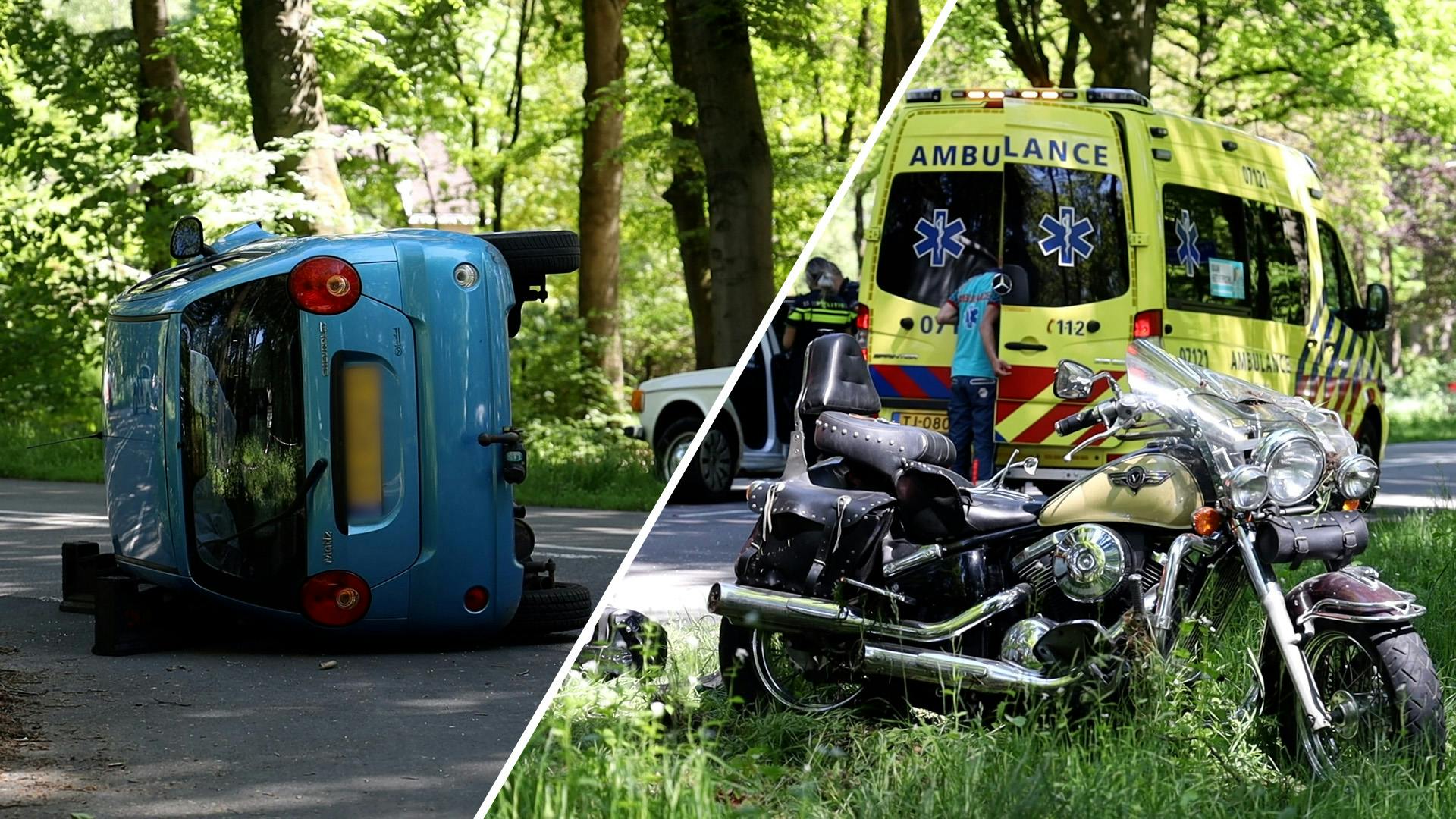 Botsing Tussen Motor En Auto Op De N224 Bij Ede