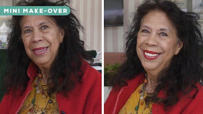 Maureen (70) krijgt een make-over met knalrode lippen
