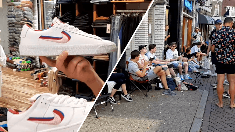 details borduurwerk musicus Sneakerfans overnachten in Zwolse winkelstraat: 'De enige manier om die  schoenen te bemachtigen' | Zwolle | destentor.nl