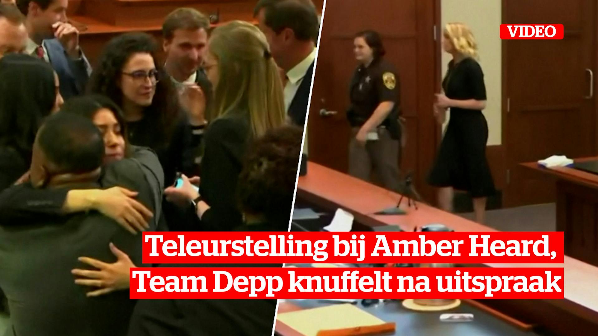 Amber Heard druipt af, Team Depp knuffelt na uitspraak