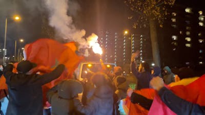 Marokkaanse fans vieren feest in Enschede