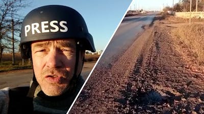 Oekraïne-correspondent ontsnapt net aan Russische clusterbom