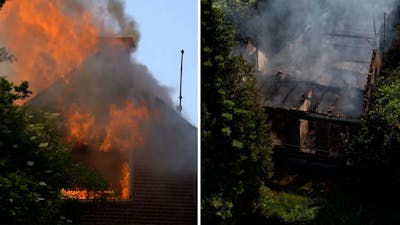 Forse brand verwoest leegstaande boerderij in Hasselt
