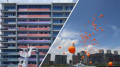 Ambassade Nederland steunt olympische sporters met ballonnen
