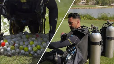 Nederlandse duiker vist 10.000 golfballen uit het water