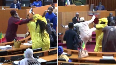 Politici gaan op de vuist in Senegalees parlement