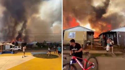 Chilenen ontvluchten brandende huizen tijdens hittegolf