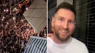 Uitzinnige menigte wacht Messi op na etentje in Argentinië