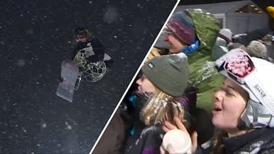 Snowboardster doet voor het eerst een Triple Underfoot