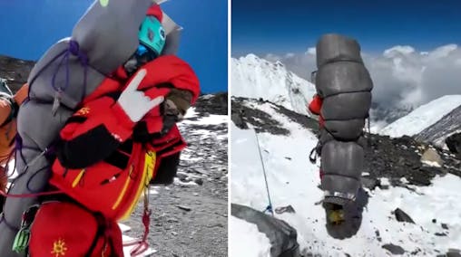 Nepalese gids tilt onderkoelde klimmer Mount Everest af