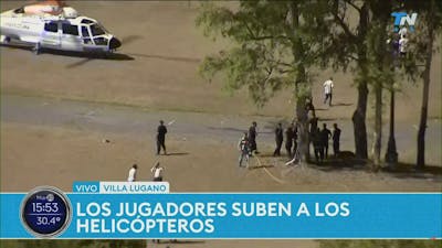 Helikopters staan klaar om Argentijnse spelers op te halen