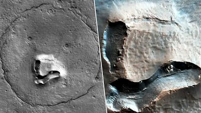 NASA-beelden tonen wat lijkt op gezicht teddybeer op Mars