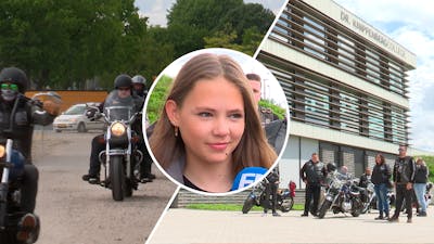 Bikers brengen gepeste en mishandelde Maud (14) naar school