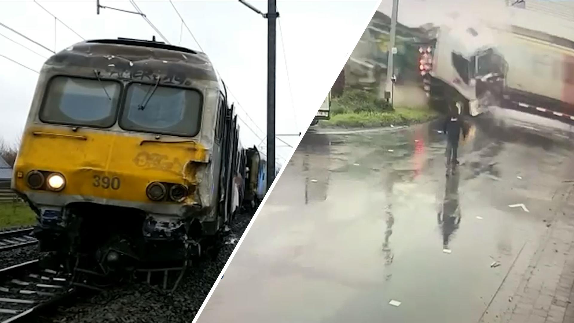 Trein Botst Vol Op Vrachtwagen Met Pech Op Overweg In België