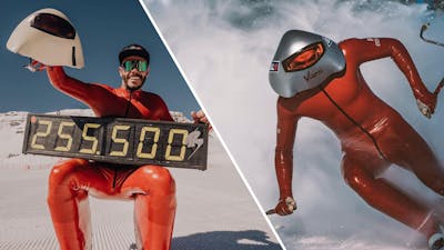 Franse skiër gaat met 255 kilometer per uur naar beneden