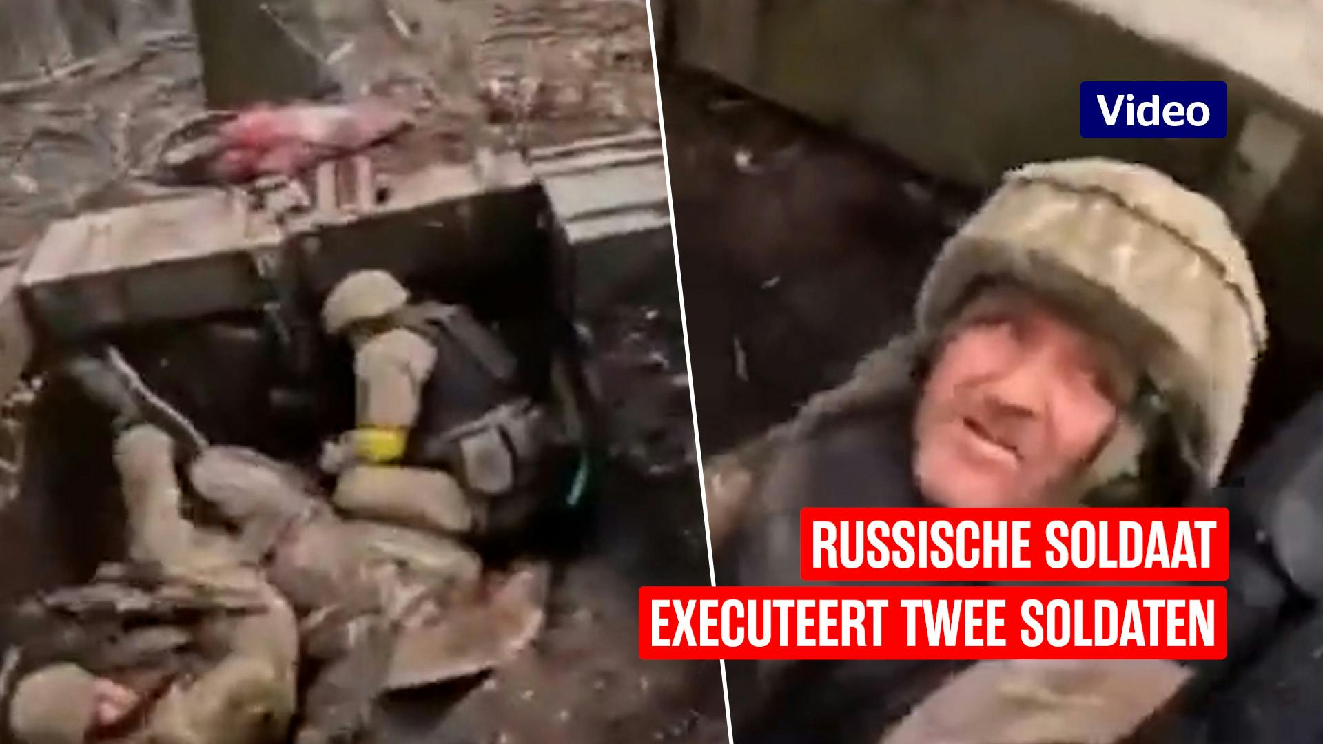 Russische Soldaat Executeert Twee Soldaten