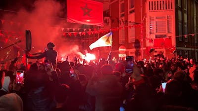Veel feestvierders in grote steden na winst Marokko op WK