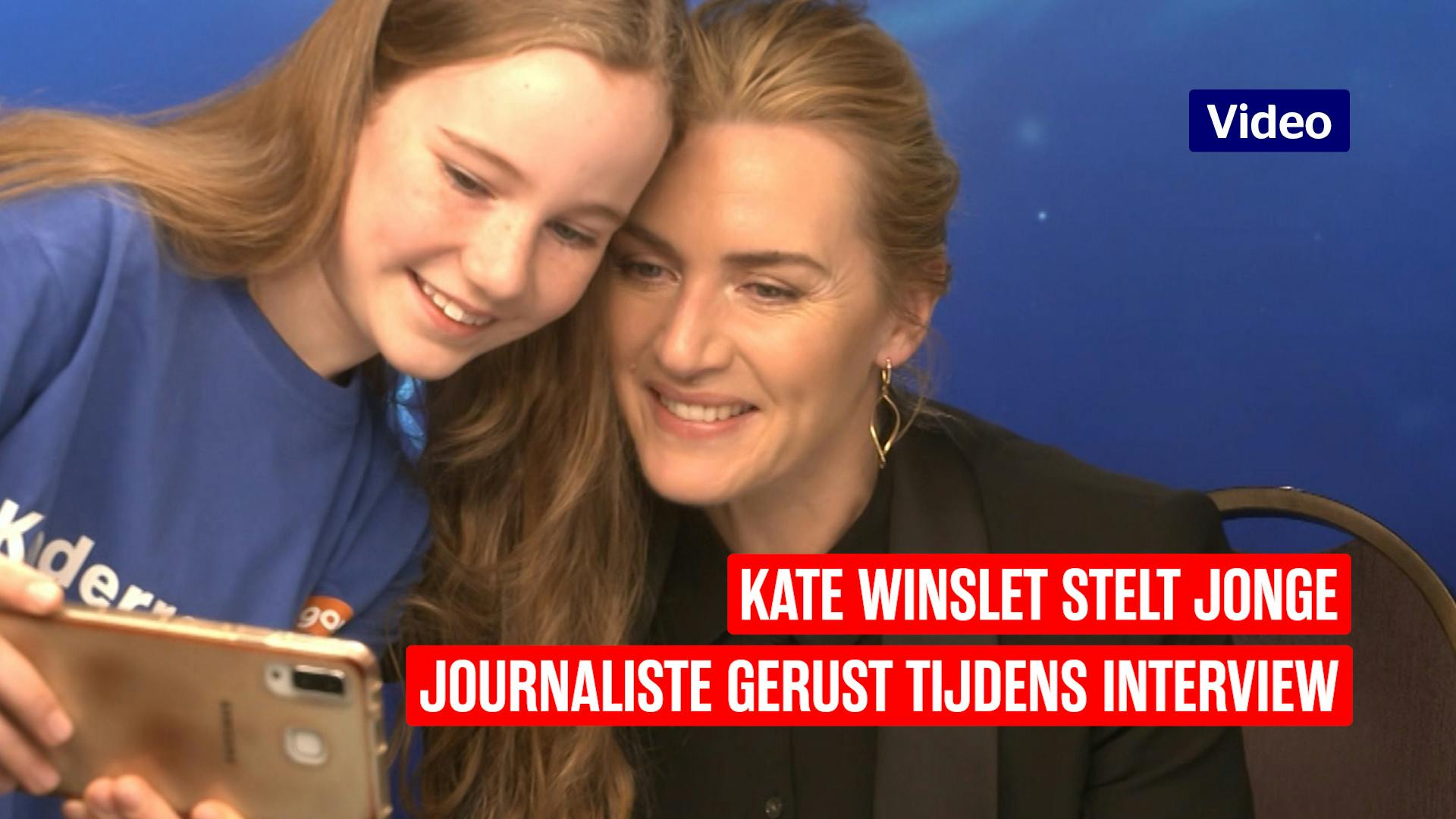 Kate Winslet stelt journaliste gerust tijdens interview