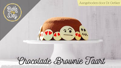Bake My Day - Chocolade brownietaart (emojitaart)