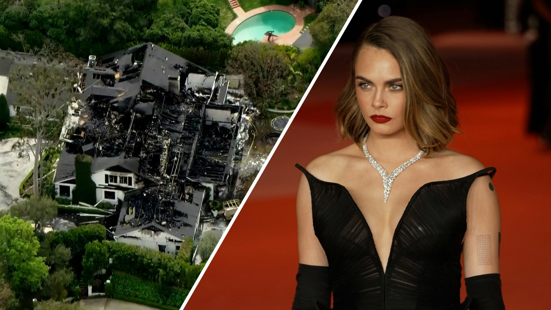 Villa van model Cara Delevingne verwoest door enorme brand