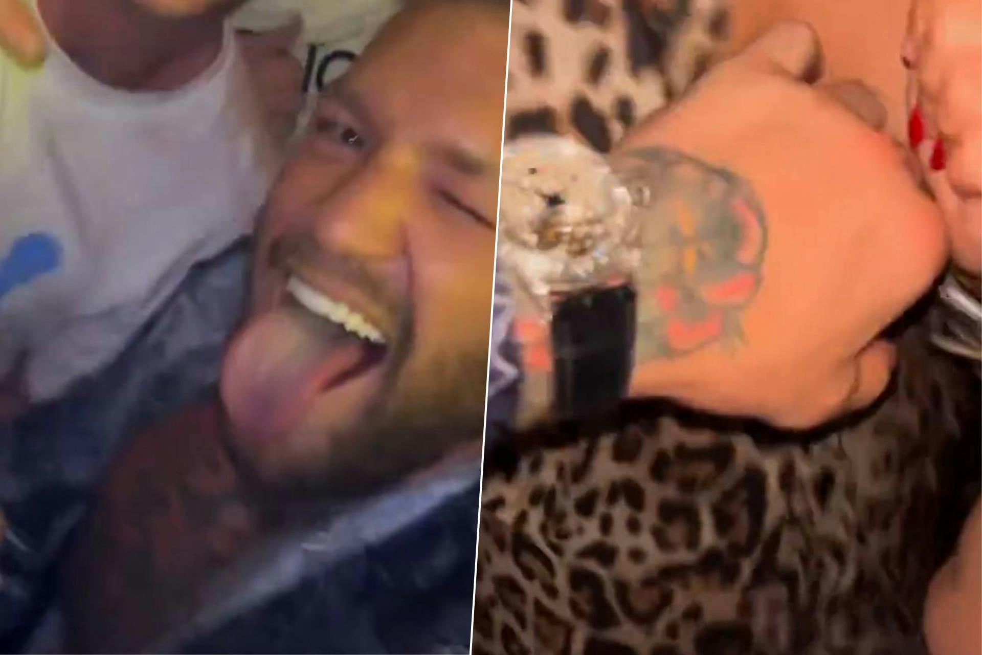 Feestende Conor McGregor probeert vrouw te betasten