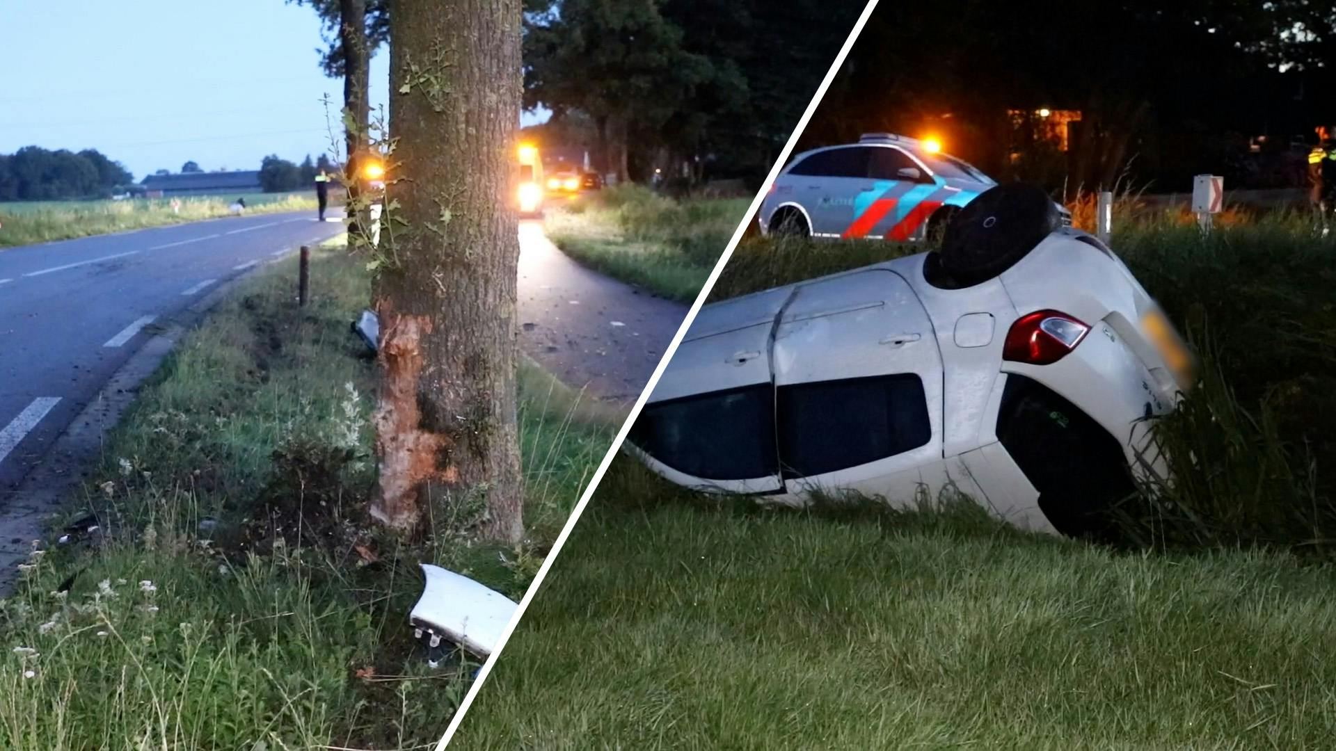 Man Botst Tegen Boom En Belandt Met Auto In Sloot